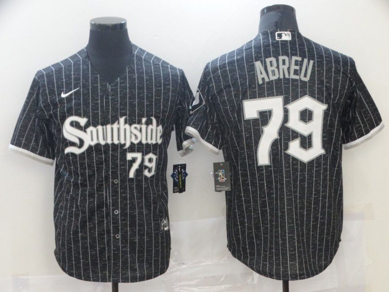 Men Chicago White Sox 79 Abreu Black Nike Game 2021 MLB Jersey